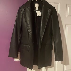 H&M faux leather blazer